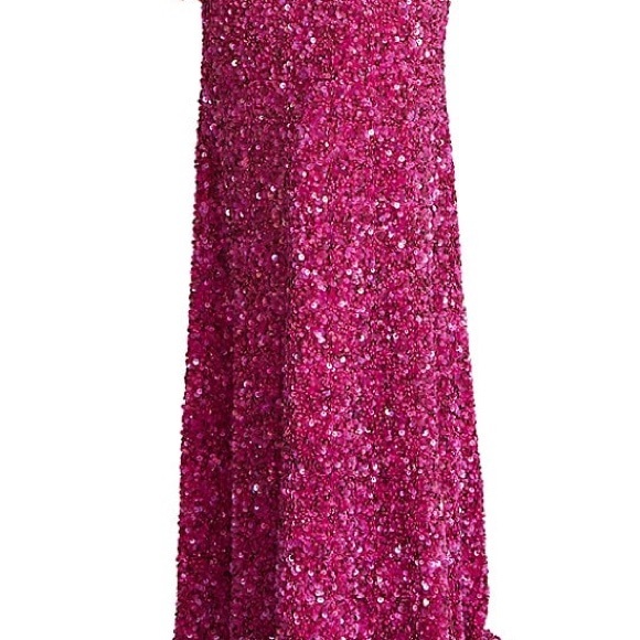 THEIA PINK SEQUINNED SLEEVELESS DRESS - Picture 11 of 14